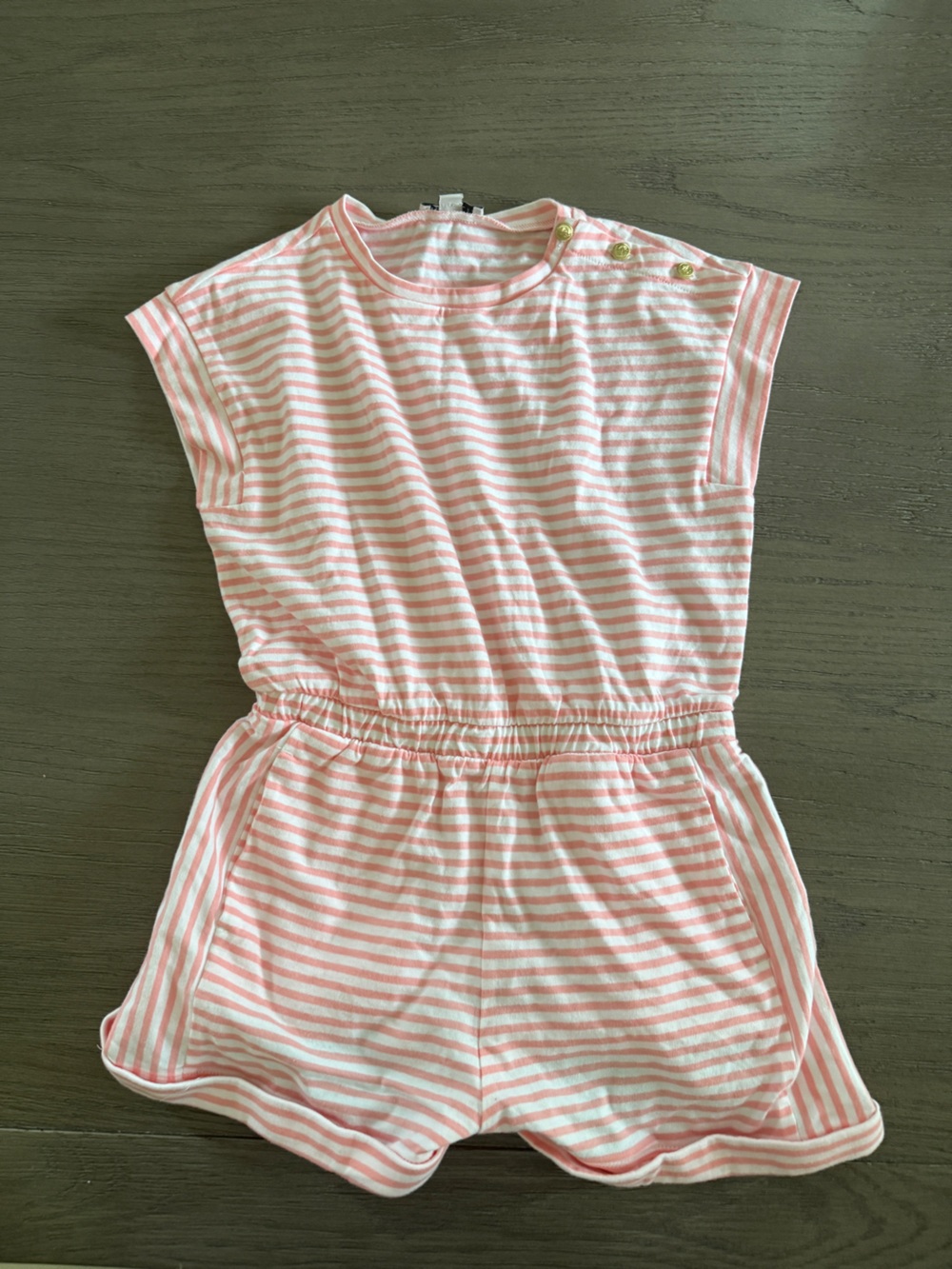 Crewcuts Pink and White Striped One-Piece